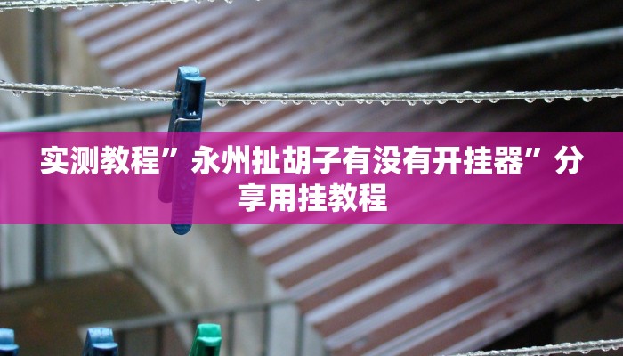 实测教程”永州扯胡子有没有开挂器”分享用挂教程
